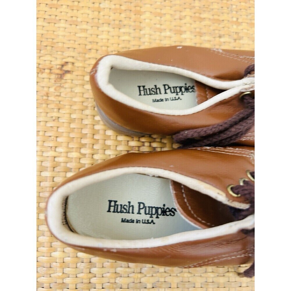 Vintage 90s Hush Puppies Boys Brown Leather Baby Dress Shoes USA Made Sz 5 - Picture 6 of 6